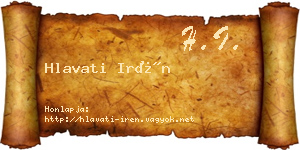 Hlavati Irén névjegykártya